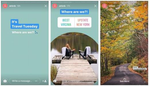 Screenshot of Airbnb's Instagram stories