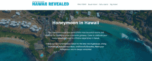 Honeymoon in Hawaii landing page.